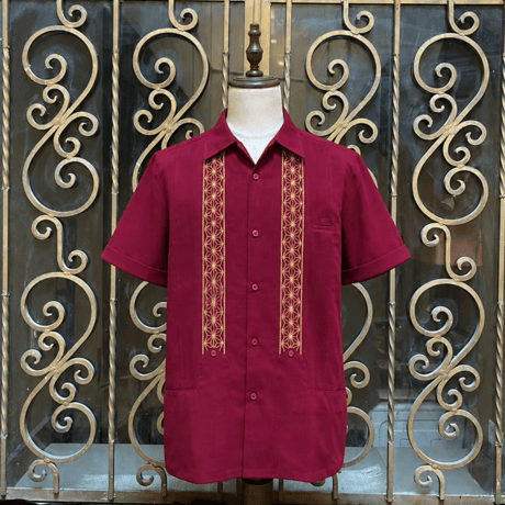 【9月下旬】【予約商品】【 半袖 】【 ESGS-04S-BUG 】【 REJILLADA ASA 】【 麻の葉柄 】【 BURGUNDY x GOLD 】【 臙脂色 x 金 】