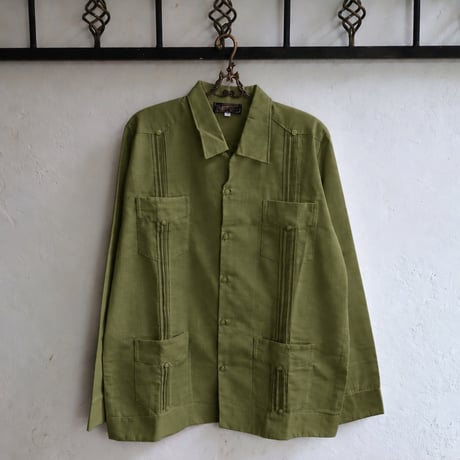【ご注文日より１年以内にお届け】【受注生産】【長袖】【 ESG-40L-OL】【 L/S GUAYABERA 】【 CUBANA 】【OLIVE】 【オリーブ】