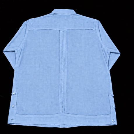【ご注文日より１年以内にお届け】【受注生産】【長袖】【 ESG-40L-SA】【 L/S GUAYABERA 】【 CUBANA 】【SAX BLUE】 【サックスブルー】