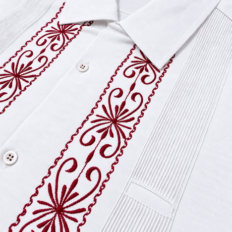 【ご注文日より１年以内にお届け】【受注生産】【半袖】【 ESG-01S-WBU 】【 REJILLADA 】【 WHITE x BURGUNDY 】【 白 x 臙脂(えんじ)色 】