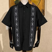 【9月下旬】【予約商品】【半袖】【 ESGS-11S-BS 】【 S/S GUAYABERA】【BLACK x SILVER】 【黒 x 銀】