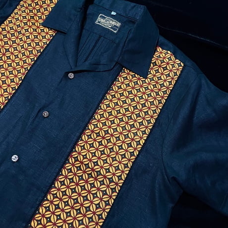 【半袖】【 ESGP-09-7S-B 】【リネン】【LINEN 100%】【 S/S FRONT PANEL SHIRTS 】【 VINTAGE BATIK 】