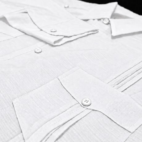 【ご注文日より１年以内にお届け】【受注生産】【長袖】【 ESG-40L-W】【 L/S GUAYABERA 】【 CUBANA 】WHITE】 【白】