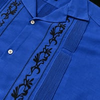 【ご注文日より１年以内にお届け】【受注生産】【ESG-20S-RBB】【REJILLADA 】【S/S GUAYABERA】【ROYAL BLUExBLACK】 【ロイヤルブルーx黒】