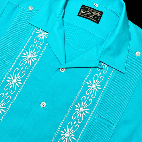 【ご注文日より１年以内にお届け】【受注生産】【半袖】【 ESG-01S-TQW 】【S/S REJILLADA】【TURQUOISE x WHITE】 【ターコイズ x 白】