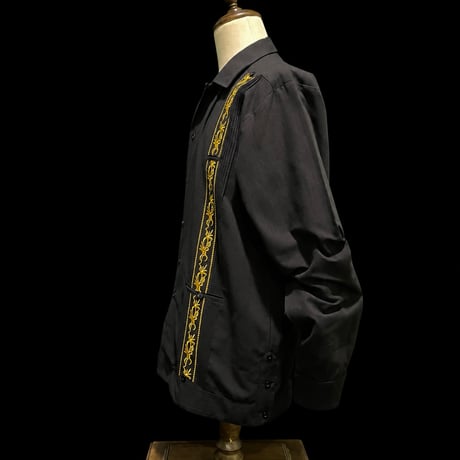【1月〜2月】【予約商品】【長袖】【 ESG-38L-BG 】【 L/S GUAYAMISA 】【BLACK x GOLD】 【黒 x 金】