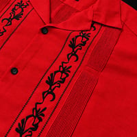 【ご注文日より１年以内にお届け】【受注生産】【ESG-20S-REB】【REJILLADA 】【S/S GUAYABERA】【REDxBLACK】 【赤x黒】