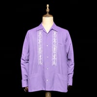 【2027年7月31日までにお届け】【受注生産】【長袖】【 ESG-01L-LAW 】【 L/S GUAYABERA 】【 REJILLADA 】【 LAVENDERxWHITE 】