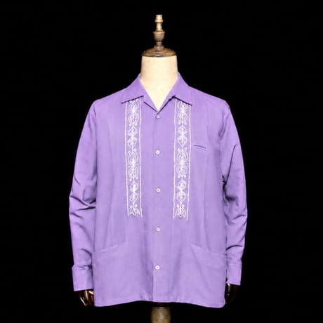 【2027年7月31日までにお届け】【受注生産】【長袖】【 ESG-01L-LAW 】【 L/S GUAYABERA 】【 REJILLADA 】【 LAVENDERxWHITE 】