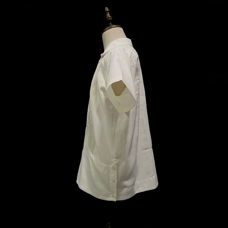 【半袖】【 ESG-01S-OFS】【 S/S GUAYABERA 】【 REJILLADA 】【 OFF WHITE x SILVER 】【 オフホワイト x 銀 】