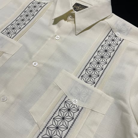 【1月〜2月】【予約商品】【長袖】【 ESGS-13L-OFB】【 L/S CUBANA ASA 】【OFF WHITEx BLACK 】 【オフホワイトx黒】