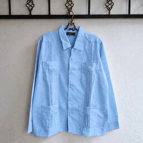 【ご注文日より１年以内にお届け】【受注生産】【長袖】【 ESG-40L-SA】【 L/S GUAYABERA 】【 CUBANA 】【SAX BLUE】 【サックスブルー】
