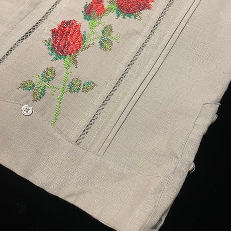 【ご注文日より１年以内にお届け】【受注生産】【長袖】【 ESG-W10L-GRR 】【 L/S GUAYAMISA 】【 ROSA 】【 GRAY x RED 】【 グレー x 赤 】
