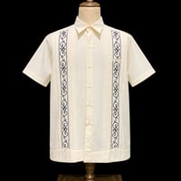 【半袖】【 ESGS-11S-OFB 】【S/S GUAYAMISA】【OFF WHITE x BLACK】 【オフホワイト x 黒】
