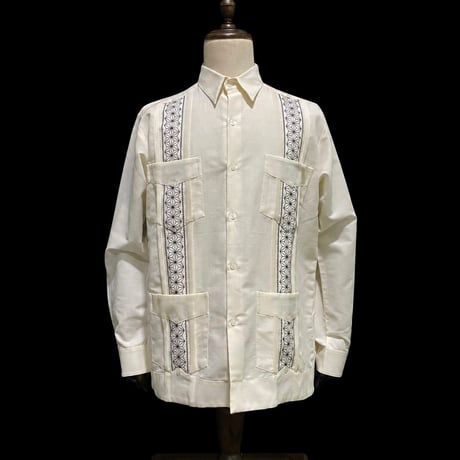 【1月〜2月】【予約商品】【長袖】【 ESGS-13L-OFB】【 L/S CUBANA ASA 】【OFF WHITEx BLACK 】 【オフホワイトx黒】