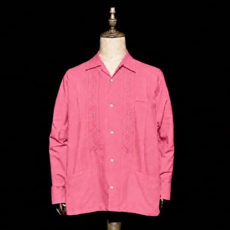 【ご注文日より１年以内にお届け】【受注生産】【長袖】【 ESG-01L-RP 】【 L/S GUAYABERA 】【 REJILLADA 】【ROSE PINK】【ローズピンク】