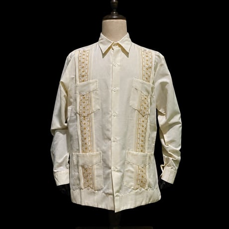 【1月〜2月】【予約商品】【長袖】【 ESGS-13L-OFG 】【 L/S CUBANA ASA 】【OFF WHITEx GOLD 】 【オフホワイトx金】