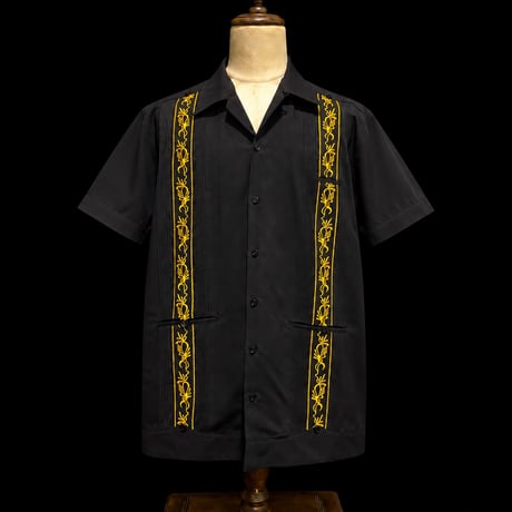 【1月〜2月】【予約商品】【半袖】【 ESG-38S-BG 】【 S/S GUAYAMISA 】【BLACK x GOLD】 【黒 x 金】