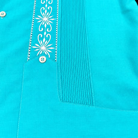 【ご注文日より１年以内にお届け】【受注生産】【半袖】【 ESG-01S-TQW 】【S/S REJILLADA】【TURQUOISE x WHITE】 【ターコイズ x 白】