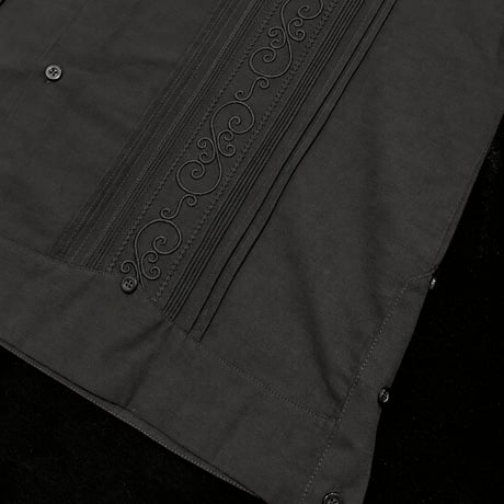 【半袖】【 ESGS-11S-B 】【 S/S GUAYABERA】【BLACK】 【黒】