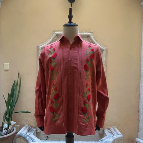 【ご注文日より１年以内にお届け】【受注生産】【長袖】【 ESG-W10L-SHR 】【 L/S GUAYAMISA 】【 ROSA 】【 SHEDRON x RED 】【 橙 x 赤 】