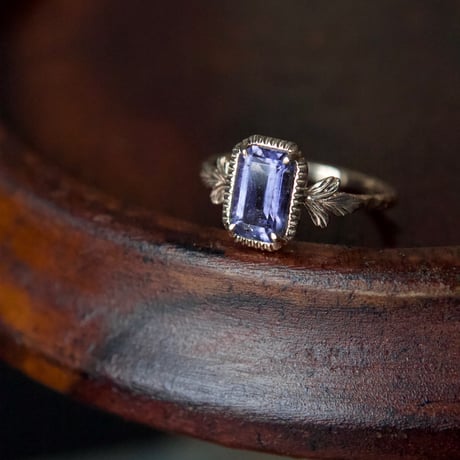 germinating iolite sunstone ring -dawn-