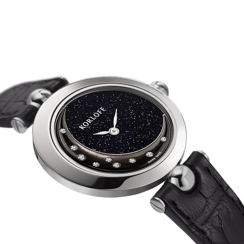 ルヴァン レヴァンブラックダイヤモンド 腕時計。ナログクォーツ KORLOFF / LUNA / KR04WA1020065 Balck Aventurine