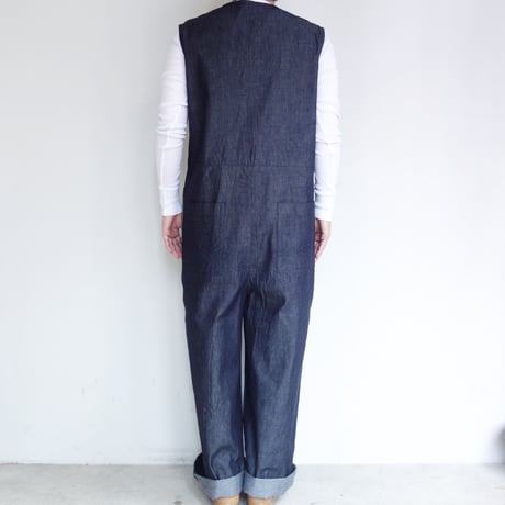 UNIVERSAL TISSU　6ozデニム ラップサロペットパンツ
