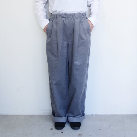 comm.arch.　8W Organic Corduroy Wide Pants【Puple Silver】