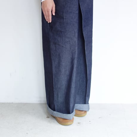 UNIVERSAL TISSU　6ozデニム ラップサロペットパンツ