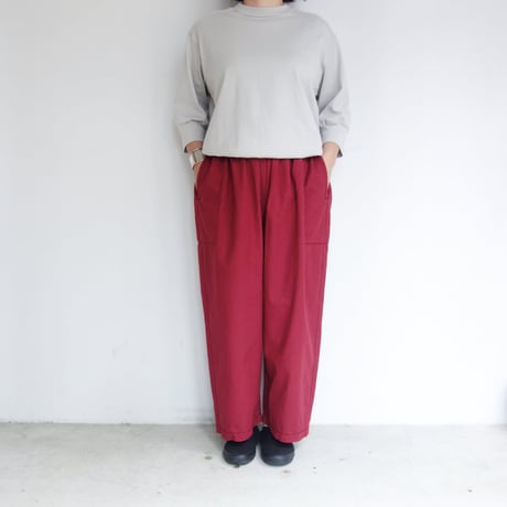 homspun　バルキーシーチング厚手ギャザーパンツ【レンガ】