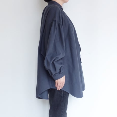 comm.arch.　Cotton Suede Gathered Blouse