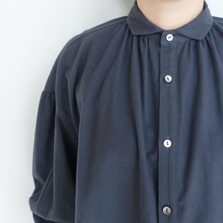 comm.arch.　Cotton Suede Gathered Blouse