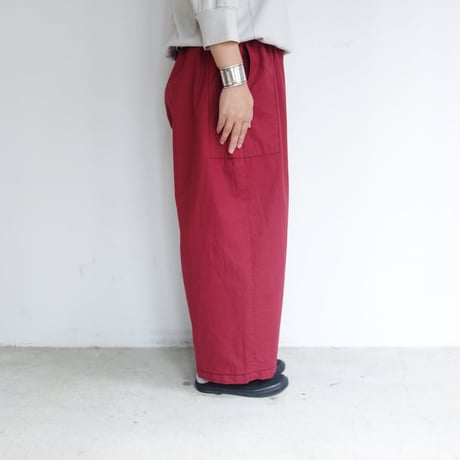 homspun　バルキーシーチング厚手ギャザーパンツ【レンガ】