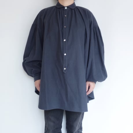 comm.arch.　Cotton Suede Gathered Blouse