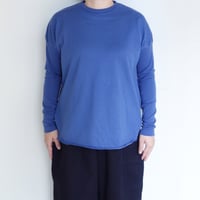 homspun　天竺 L/S裾ロックプルオーバー【ブルー】