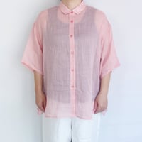 ata　ラミー半袖オーバーシャツ【ピンク】