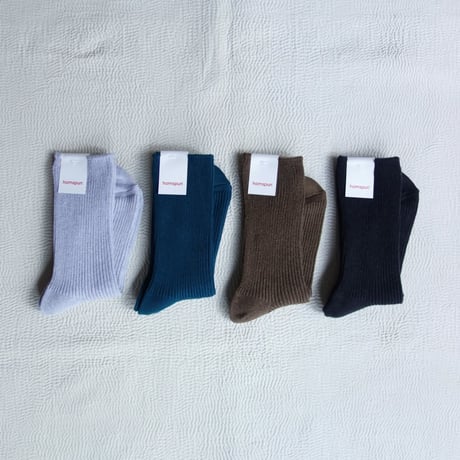 homspun　綿コーマ糸起毛リブソックス