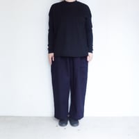 homspun　天竺 L/S裾ロックプルオーバー【ブラック】