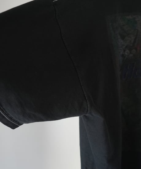 "黒い花のTシャツ / 第一色" my own flower T-shirt, patchworked by vintages