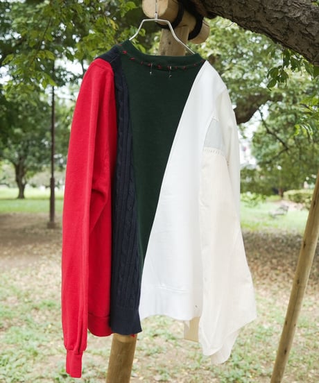 "季節外れの雪のトレーナー" Sweatshirt with an out-of-season snow motif, Rebuild by vintages