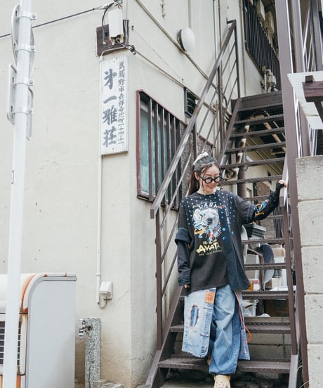 "季節外れの雪が降る" Unseasonable snow LS T-Shirt ,Rebuild by vintages