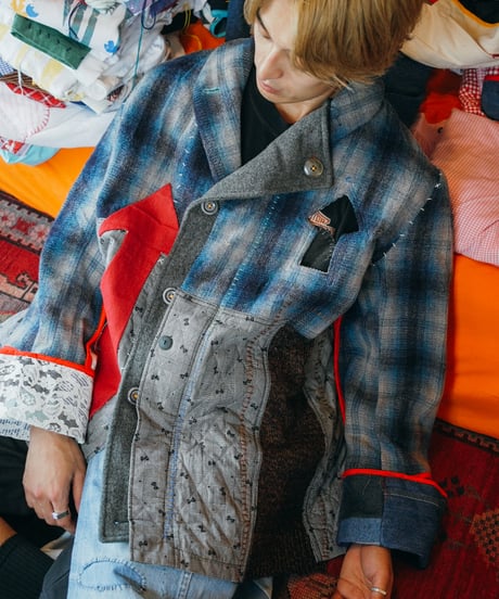 "火とVOIDの上昇気流" Updraft of Fire and VOID Wool Coat, Rebuild by vintages