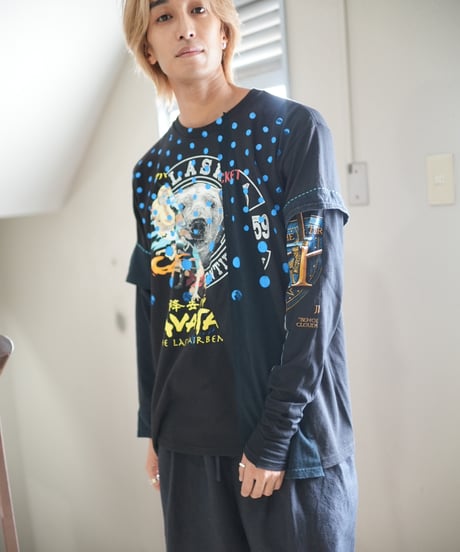 "季節外れの雪が降る" Unseasonable snow LS T-Shirt ,Rebuild by vintages