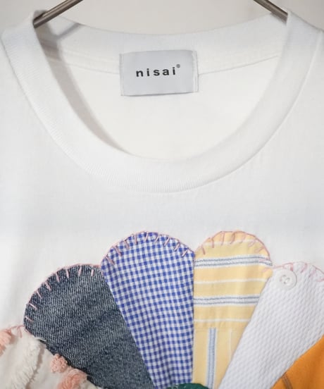 "私だけの花のTシャツ / 第九十五色" my own flower sweatshirt, patchworked by vintages