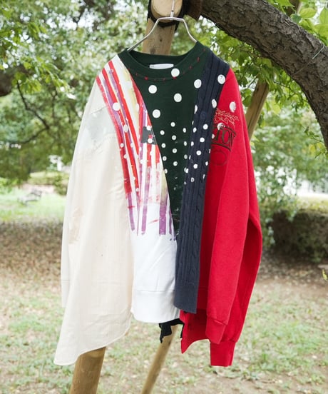 "季節外れの雪のトレーナー" Sweatshirt with an out-of-season snow motif, Rebuild by vintages