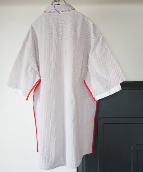 "カトマンズ刺繍の２面性の半袖シャツ" Duality half-sleeve shirt, Rebuild by vintages