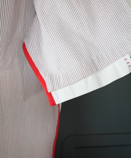 "カトマンズ刺繍の２面性の半袖シャツ" Duality half-sleeve shirt, Rebuild by vintages