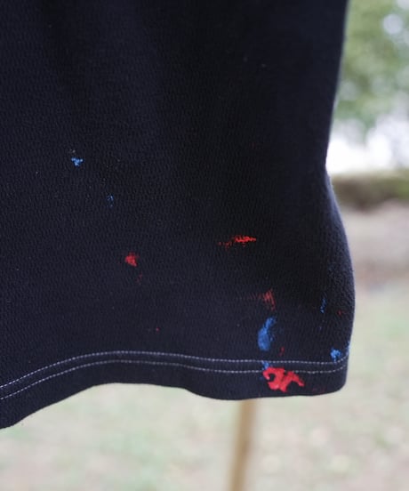 "黒い花のTシャツ / 第二色" my own flower T-shirt, patchworked by vintages