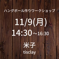 【11/9(月)14:30】ワークショップ@米子tisclay